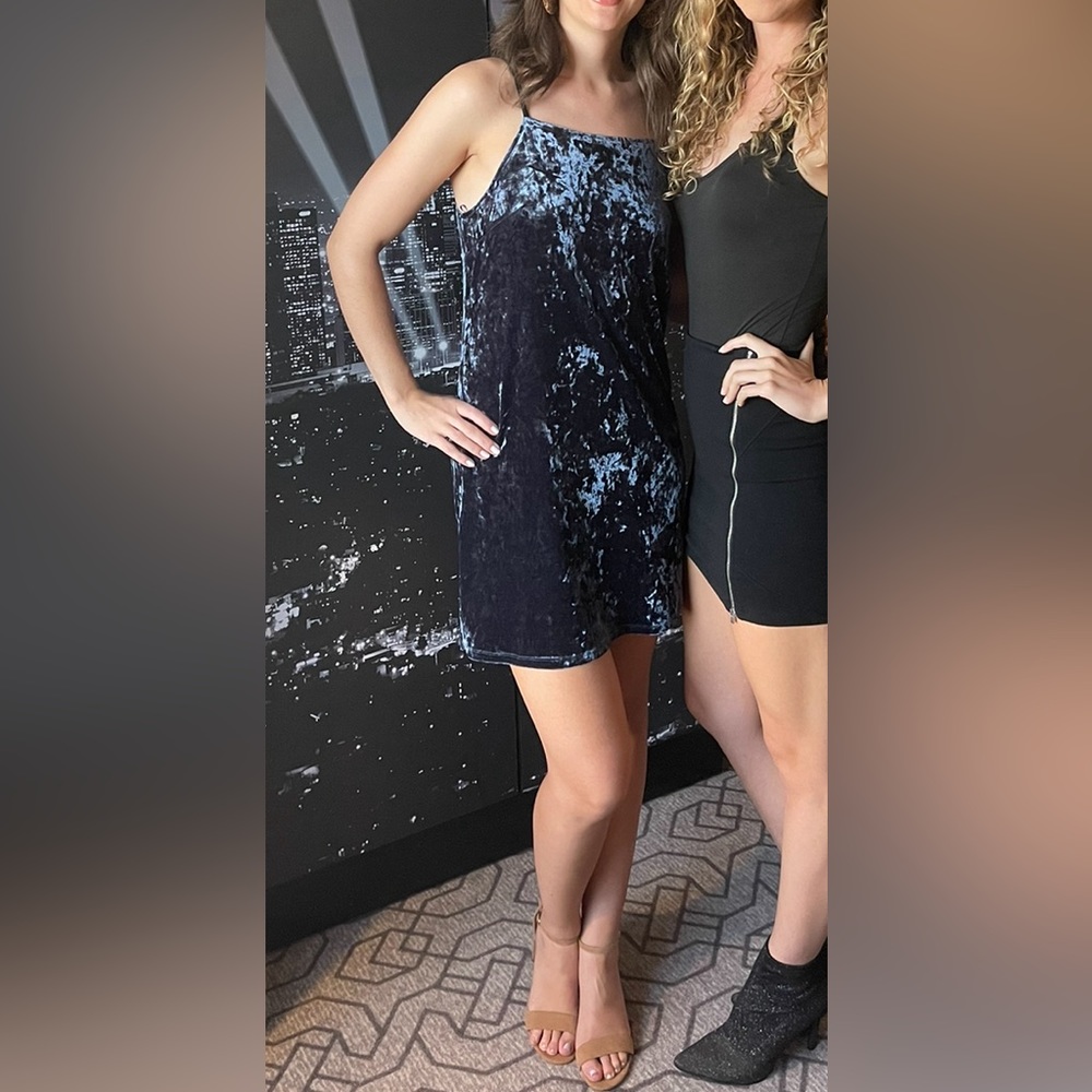 HYFVE Velvet Mini Dress in Blue
